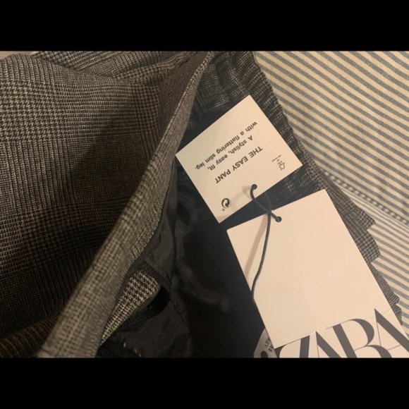 NWT Zara Easy Plaid Pants // Check Trousers - Picture 7 of 7
